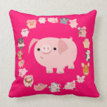 Cute Cartoon Pigs Mandala Pillow Case