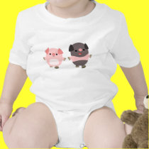 Cute Cartoon Pigs On a Walk Baby Apparel t-shirts by Lioness_Graphics Cute Cartoon Pigs On a Walk Baby Apparel t-shirts