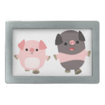Cute Cartoon Pigs On a Walk Belt Buckle