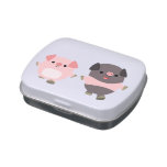 Cute Cartoon Pigs On a Walk Candy Tin