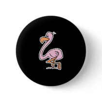 cute cartoon pink flamingo buttons