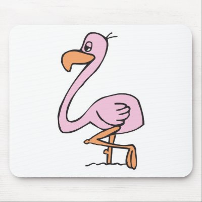 cartoon pink flamingo