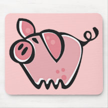 Cute Cartoon Pink Pig Mousepads