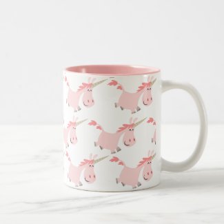 Cute Cartoon Pink Unicorns mug mug