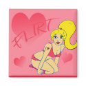 Cute cartoon pinup girl magnet