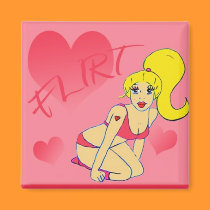 Cute cartoon pinup girl magnet