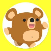 Cute Cartoon Playful Bear Sticker