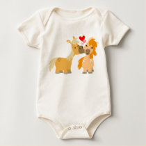 Cute Cartoon Ponies in Love Baby apparel t-shirts by Lioness_Graphics Cute Cartoon Ponies in Love Baby apparel t-shirts