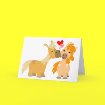 Cute Cartoon Ponies in Love greeting card by Lioness_Graphics Cute Cartoon Ponies in Love greeting card