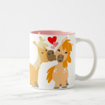 Cute Cartoon Ponies in Love mug by Lioness_Graphics Cute Cartoon Ponies in Love mug