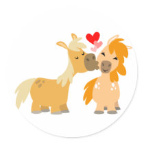 Cute Cartoon Ponies in Love sticker by Lioness_Graphics Cute Cartoon Ponies in Love sticker