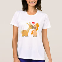 Cute Cartoon Ponies in Love Women T-shirt by Lioness_Graphics Cute Cartoon Ponies in Love Women T-shirt