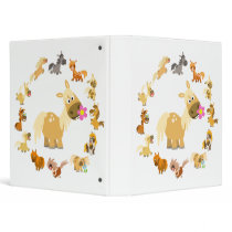 Cute Cartoon Ponies Mandala Avery Binder