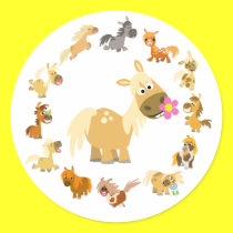 Netter Karikatur-Pony-Mandala-Aufkleber sticker