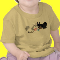 T-shirt bonito do bebê do suporte isolador dos pôn