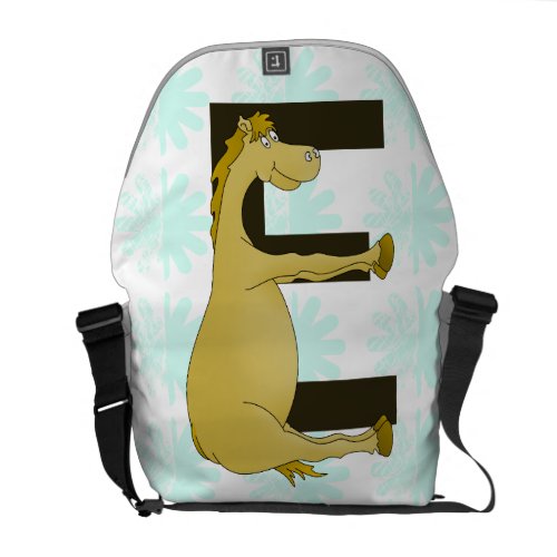 Cute Cartoon Pony Monogram E Messenger Bag Cute Cartoon Pony Monogram E Messenger Bag