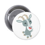 Cute Cartoon Prancing Goat  Button Badge