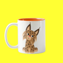Cute Cartoon Prankish Lynx Mug mugs