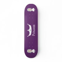 Cute Cartoon Princess & Crown Purple Skateboard
