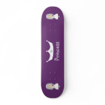 Cute Cartoon Princess &amp; Crown Purple Skateboard