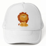 Cute Cartoon Protective Dad Lion and Cub Hat