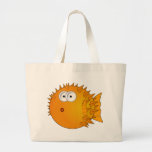 Cute Cartoon Puffer Fish Canvas Bag