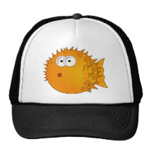 Cute Cartoon Puffer Fish Mesh Hat
