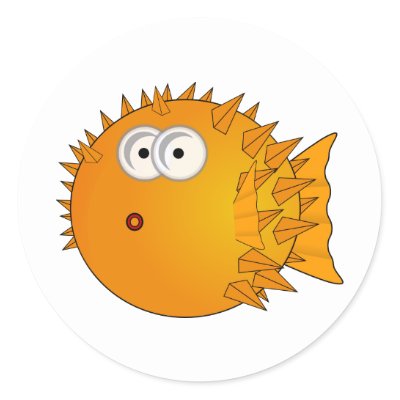 puffer fish cartoon. Cute Cartoon Puffer Fish Stickers by ClippertyClack. cute cartoon puffer fish - All products are fully customisable - change the colour and add text!