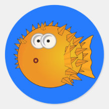 Cute Cartoon Puffer Fish Sticker