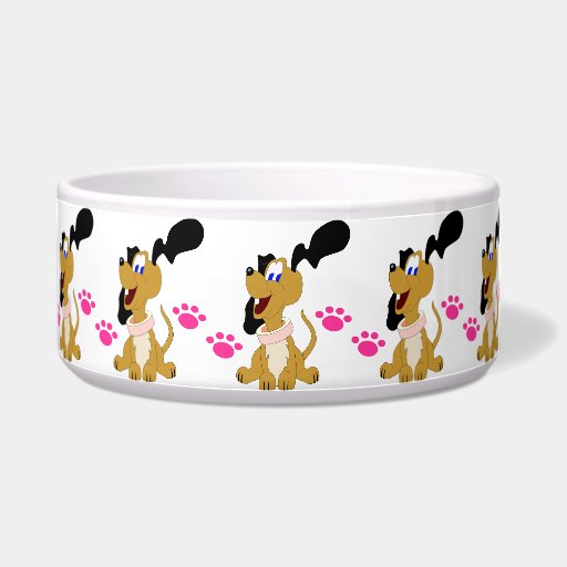 Cute Cartoon Puppy Dog Bowl Zazzle