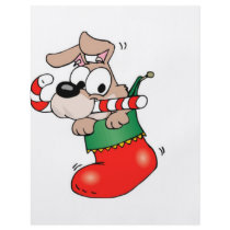 Cute cartoon puppy in Christmas stocking Flyer