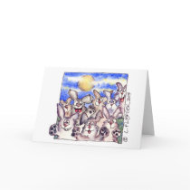 Cute Cartoon Rabbit Full Moon Card by zooogle Cute Cartoon Rabbit Full Moon Card