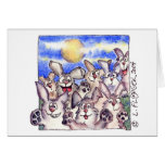 Cute Cartoon Rabbit Full Moon Card cards