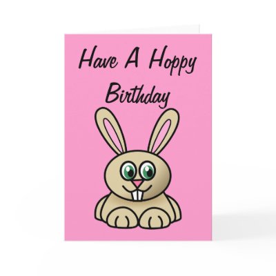 happy birthday cartoon cards. Cute Cartoon Rabbit - Have A Hoppy Birthday Greeting Cards by ClippertyClack. Cute Cartoon Rabbit - Bunny - Happy Birthday - Hoppy Birthday All products are