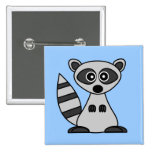 Cute Cartoon Raccoon Button
