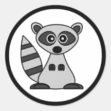 Cute Cartoon Raccoon Stickers