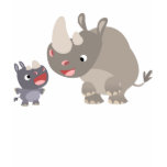 Cute Cartoon Rhino Baby & Big Rhino Women T-Shirt