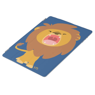 Cute Cartoon Roaring Lion iPad Cover