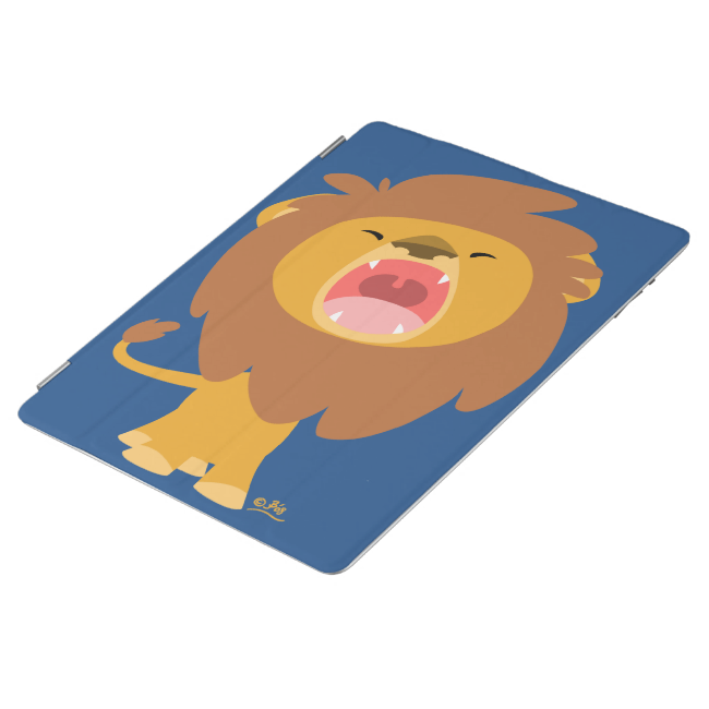 Cute Cartoon Roaring Lion iPad Cover