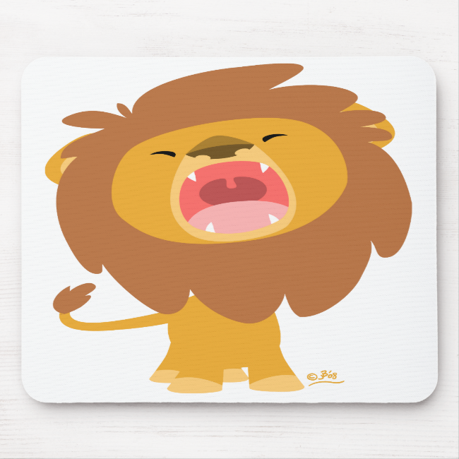 Cute Cartoon  Roaring Lion mousepad