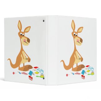 Cute Cartoon Rummaging Kangaroo Binder binder