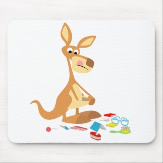 Cute Cartoon Rummaging Kangaroo Mousepad mousepad