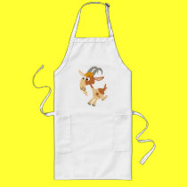 Cute Cartoon Running Goat Cooking Apron by Lioness_Graphics Cute Cartoon Running Goat Cooking Apron