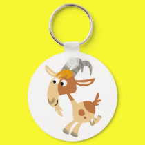 Cute Cartoon Running Goat Keychain