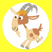Nette Karikatur-laufender Ziegen-Aufkleber sticker