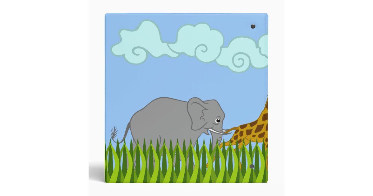 cute cartoon safari animals 1 5 inch binder zazzle avery 2 inch binder