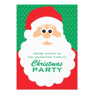 Cute Cartoon Santa Christmas Party Custom Invitations