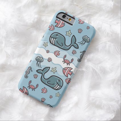 Cute Cartoon Sea Creatures Pattern Barely There iPhone 6 Case