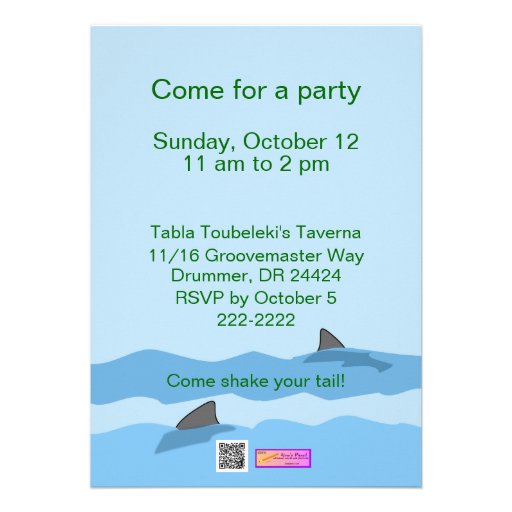 Cute Cartoon Shark Birthday Invitations Template