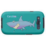 Cute Cartoon Shark Custom Name Samsung Cover Galaxy SIII Case